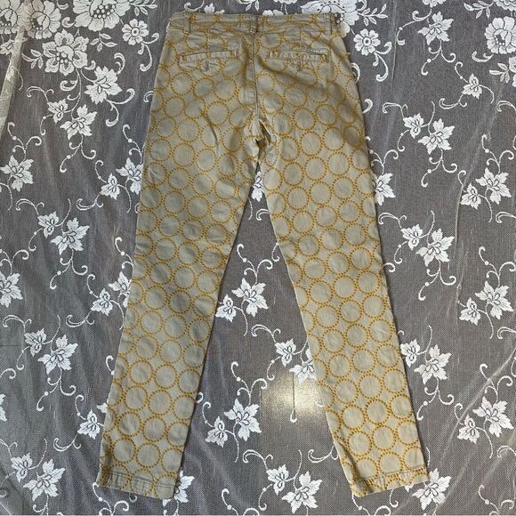 Anthropologie Relaxed Circle-Embroidered Chino Pants Sz 25 - Picture 10 of 16